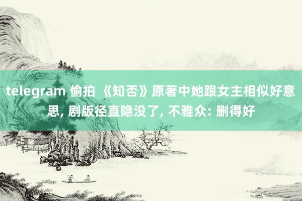 telegram 偷拍 《知否》原著中她跟女主相似好意思, 剧版径直隐没了, 不雅众: 删得好